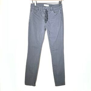 Loft gray lace up front low rise modern skinny jeans size 00 B184